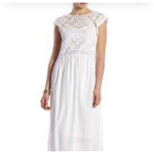 Women's Lucky Brand Eyelet Maxi Dress White Size XL